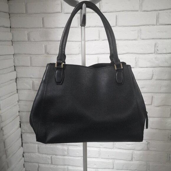 Naturalizer Faux Leather Black Pebble Finish Magnetic Closure Handbag - Picture 4 of 13